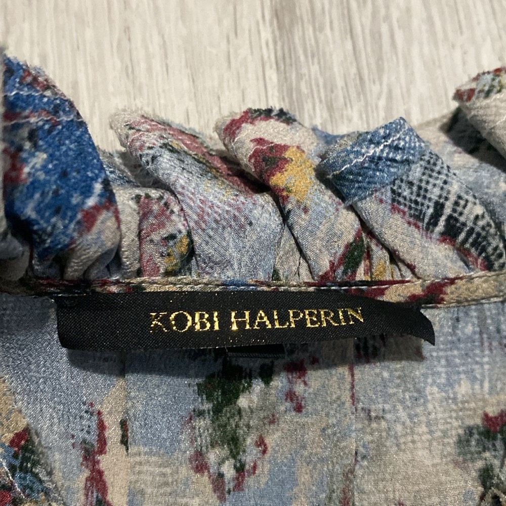 Kobi Halperin Silk Molly Ruffle Trimmed Printed Blouse - Picture 8 of 10